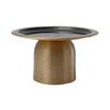 Tortenplatte Rund Eisen Art Deco D: 24,5 cm - Dunkelgrün/Goldfarben, Trend, Metall (24,5/14cm) - Kayoom