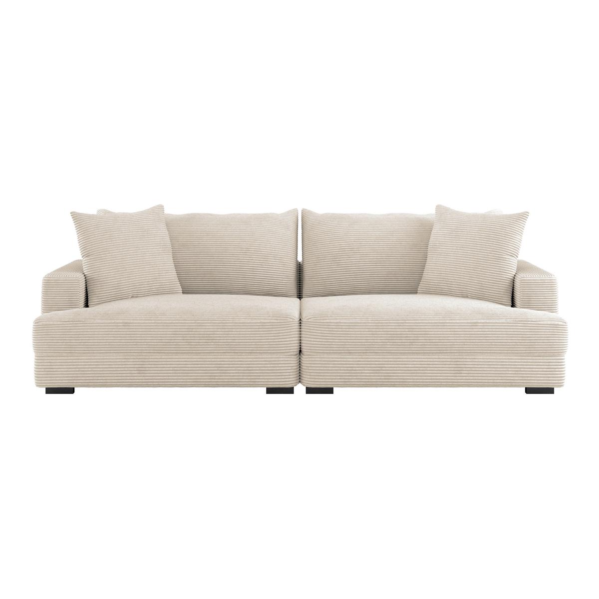 Big Sofa Pelle Mit Kissen B: 261 Cm Perlmutt - Wengefarben/Perlmutt, Trend, Textil (261/124cm) - Luca Bessoni