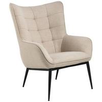 Ohrensessel Redding - Beige/Schwarz, Design, Textil (76,5/99/89,5cm) - MID.YOU
