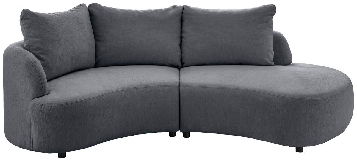 Ecksofa Doppo, Anthrazit S: 139x250 cm - Anthrazit/Schwarz, MODERN, Textil (139/250cm) - Livetastic