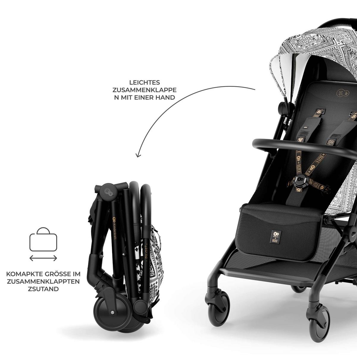 Kinderbuggy schwarz - Basics (67/42/101cm) - Kinderkraft