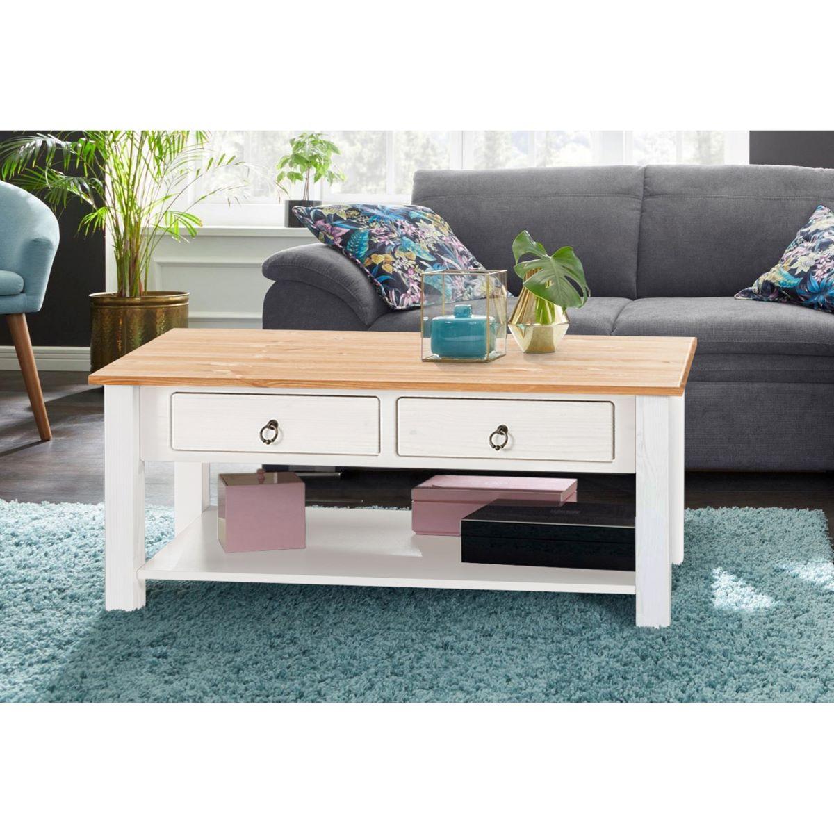 Couchtisch Ines Mit Ablagefach Weiß - Weiß, Design, Holz (110/45/60cm) - MID.YOU