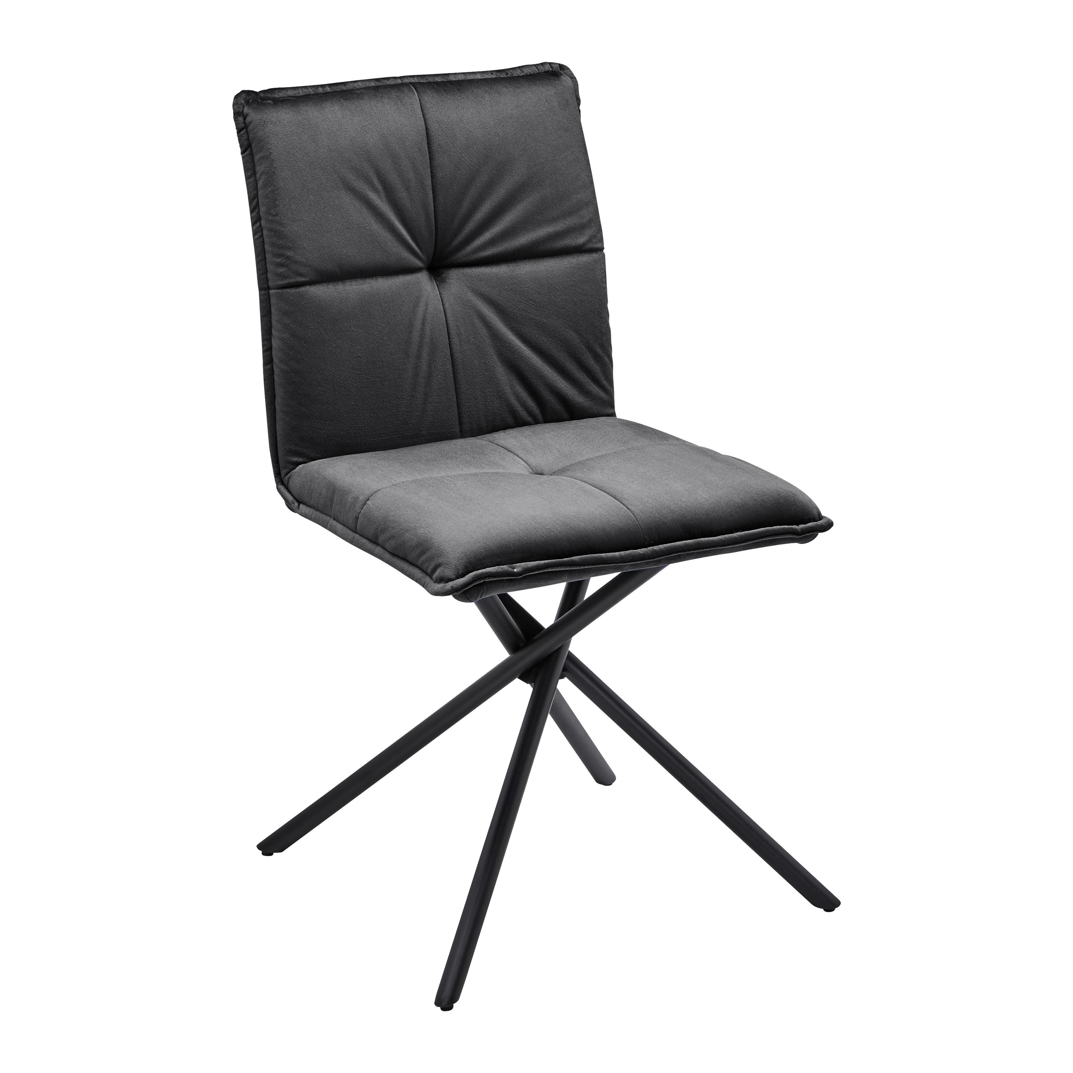 Židle Lunita černá - černá, Moderní, kov/textil (47/88/57cm) - Bessagi Home