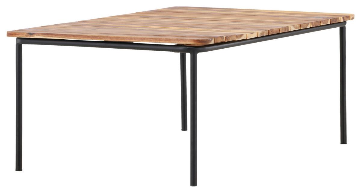 Loungetisch Penh Aus Stahl Und Echtholz - Naturfarben, KONVENTIONELL, Holz/Metall (100/65/40cm) - Gardenson