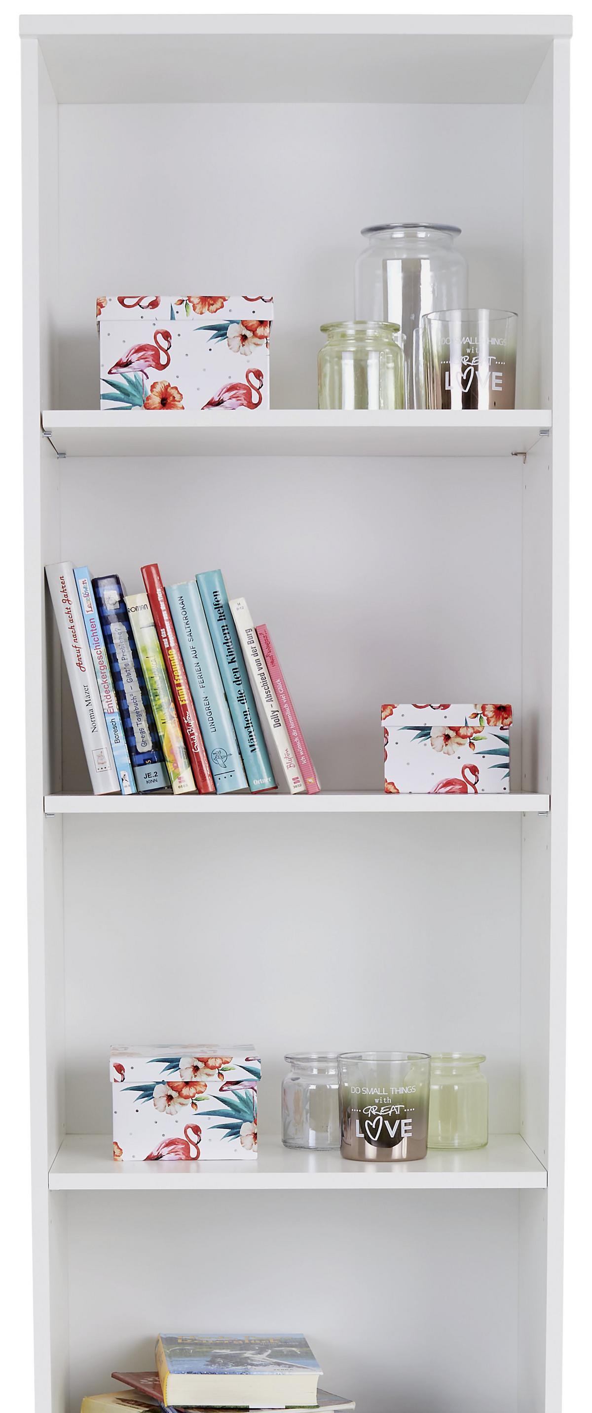 STOJACÍ REGÁL STAR - bílá/barvy stříbra, Konvenční, kompozitní dřevo/plast (48/191/33,2cm)