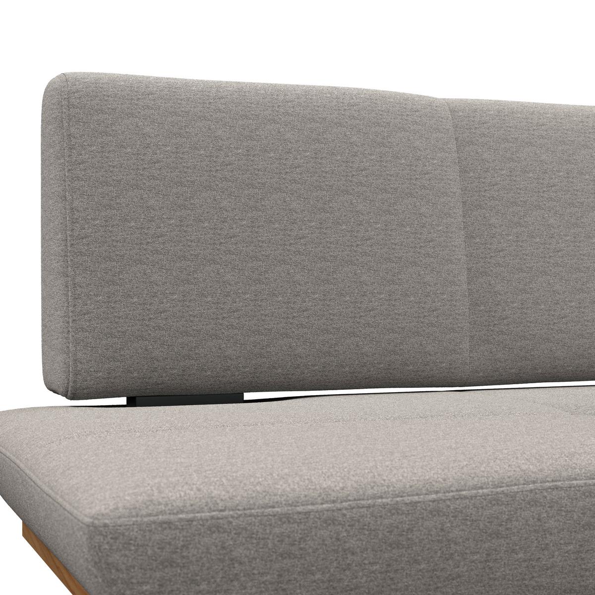 Sitzbank Tirstan Webstoff hellgrau, B: 170cm - Hellgrau/Schwarz, MODERN, Holz/Textil (170/48/90cm) - James Wood