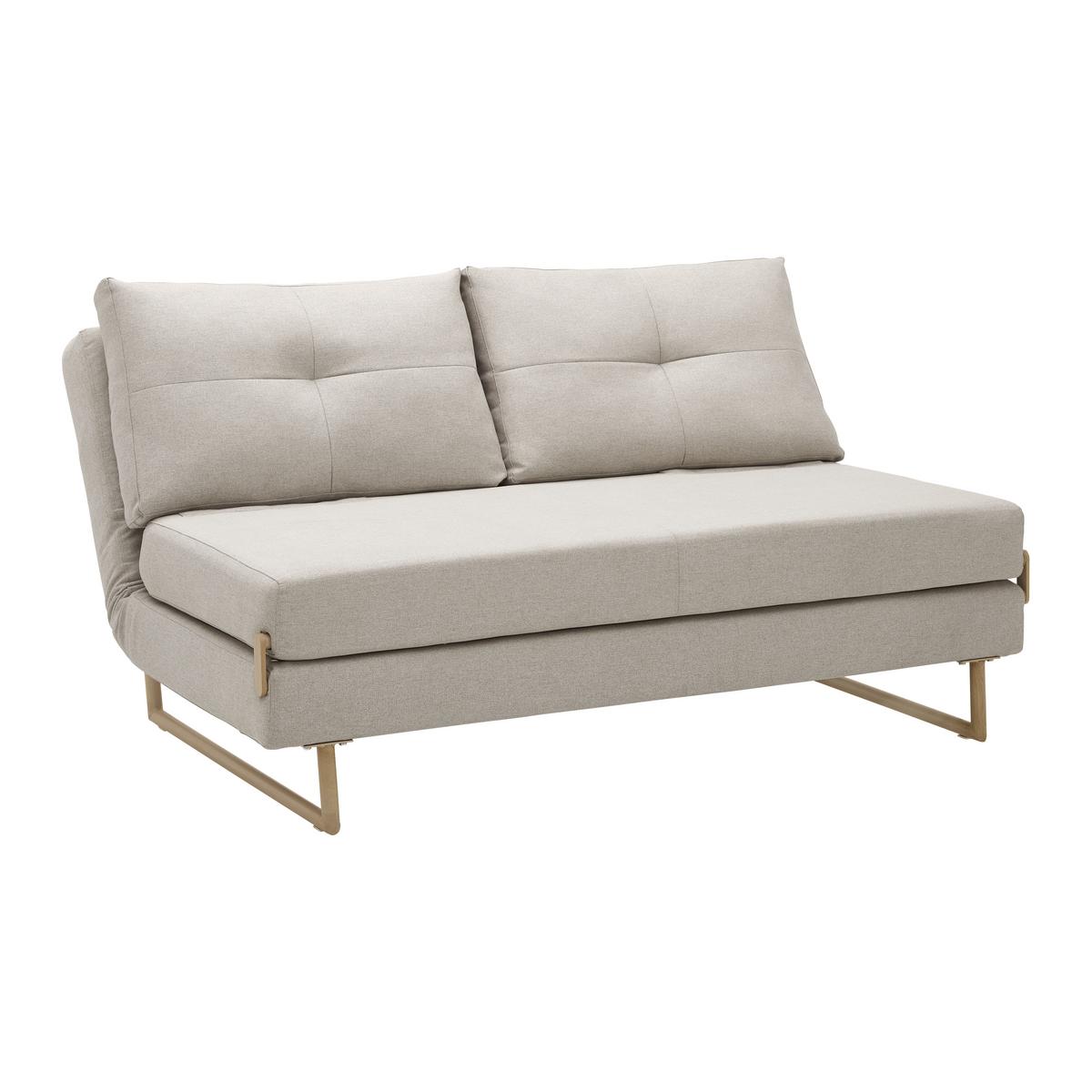 Rozkladacia pohovka MALIC béžová - farba duba/béžová, Modern, kov/textil (150/84/90cm) - Bessagi Home