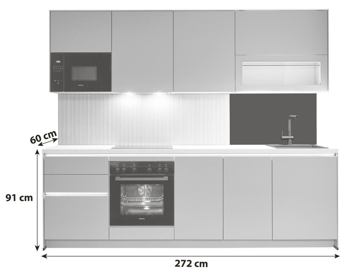 Küchenblock Sidney - Rosa, Basics, Holzwerkstoff (272cm) - Vertico