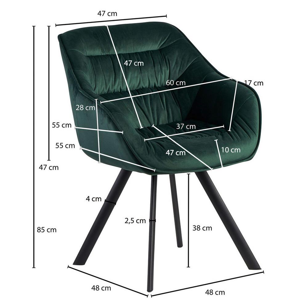 Židle S Područkami Wohnling Zelená