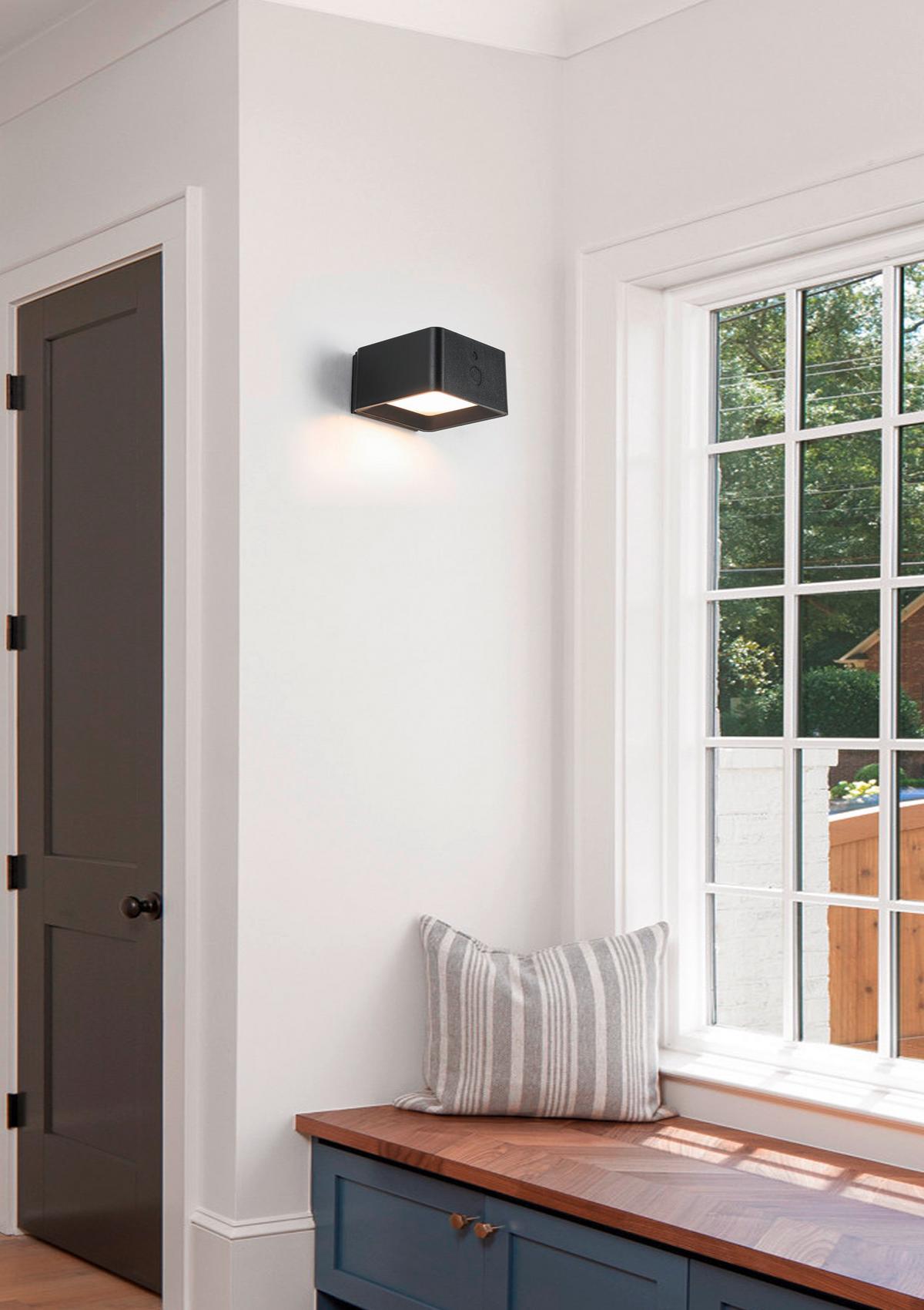 NÁSTĚNNÉ LED SVÍTIDLO QIOP - černá, Moderní, kov/plast (8,6/8/4,5cm) - Mömax