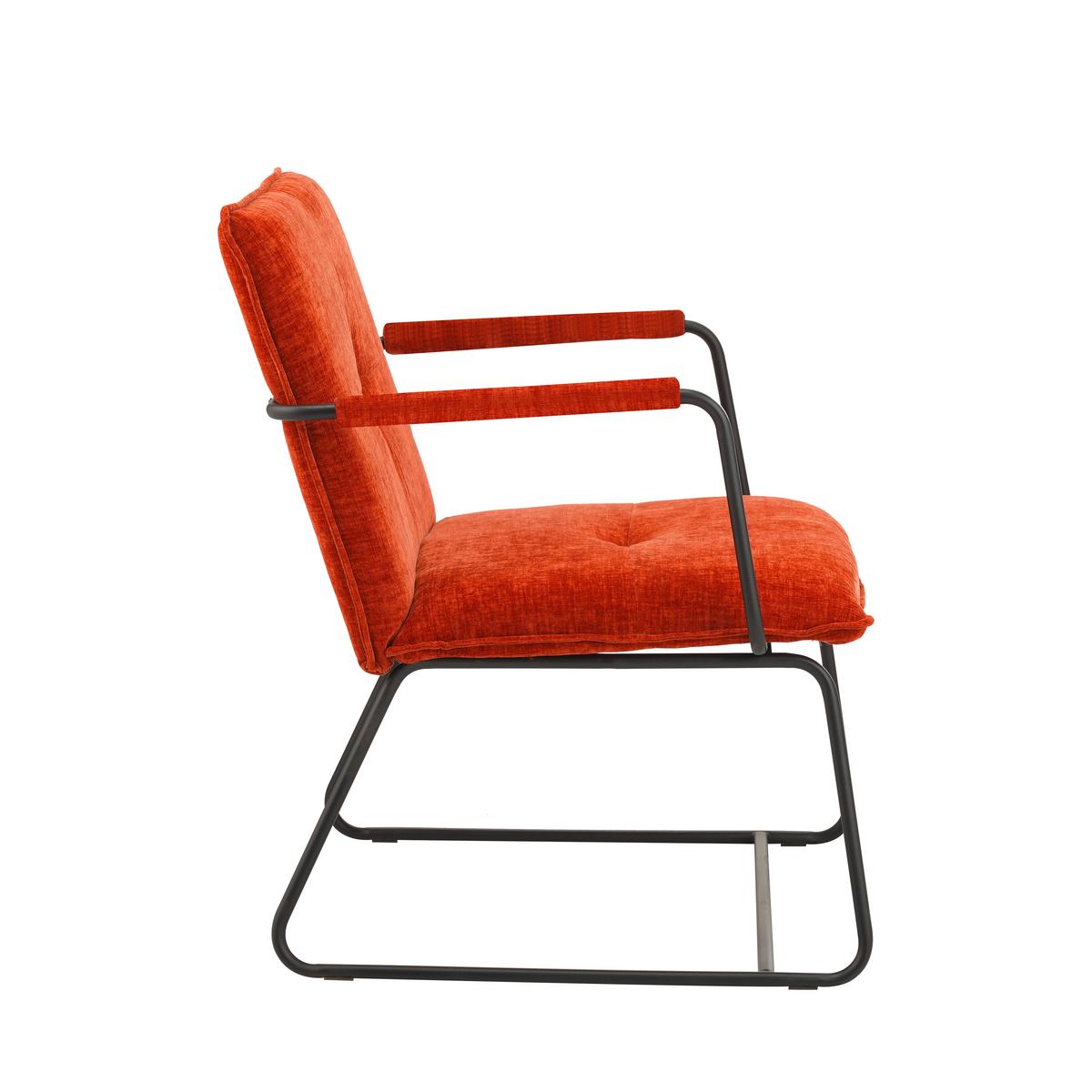 Sessel Bilbao Kupferfarben B: 65 cm - Schwarz/Kupferfarben, MODERN, Textil (65/80/68cm) - MID.YOU