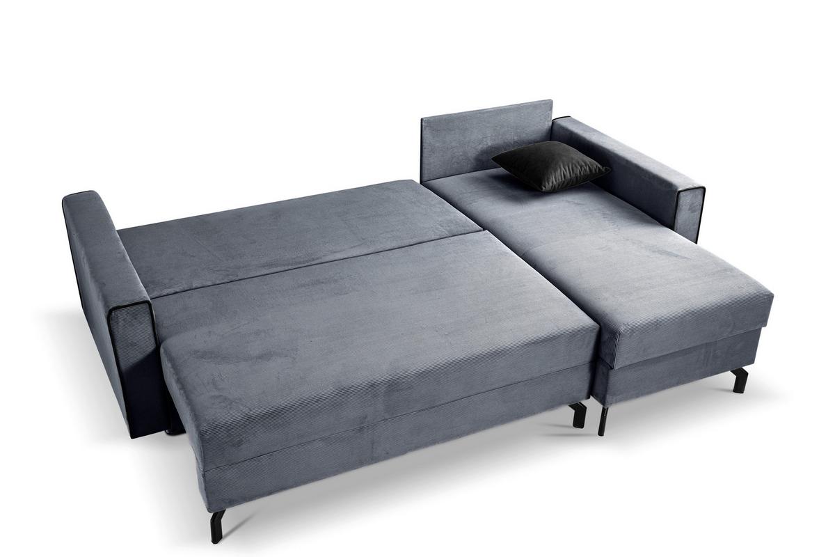 Ecksofa Marti Blaugrau S: 230x148cm - Blaugrau/Schwarz, Basics, Holz/Textil (230/148cm) - MID.YOU