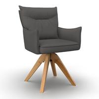 STOLIČKA S PODRÚČKAMI LORELEI - sivá/prírodná farba, Modern, drevo/textil (58/87/63cm) - Bessagi Home