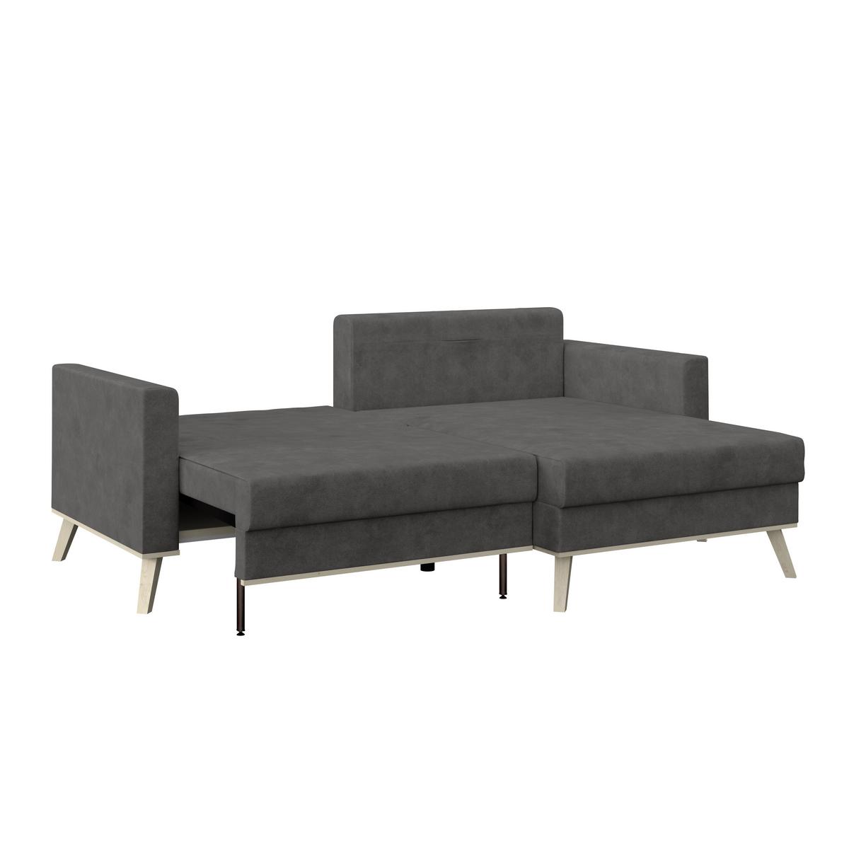Ecksofa Carini - Eichefarben/Anthrazit, Basics, Textil (222/152cm)