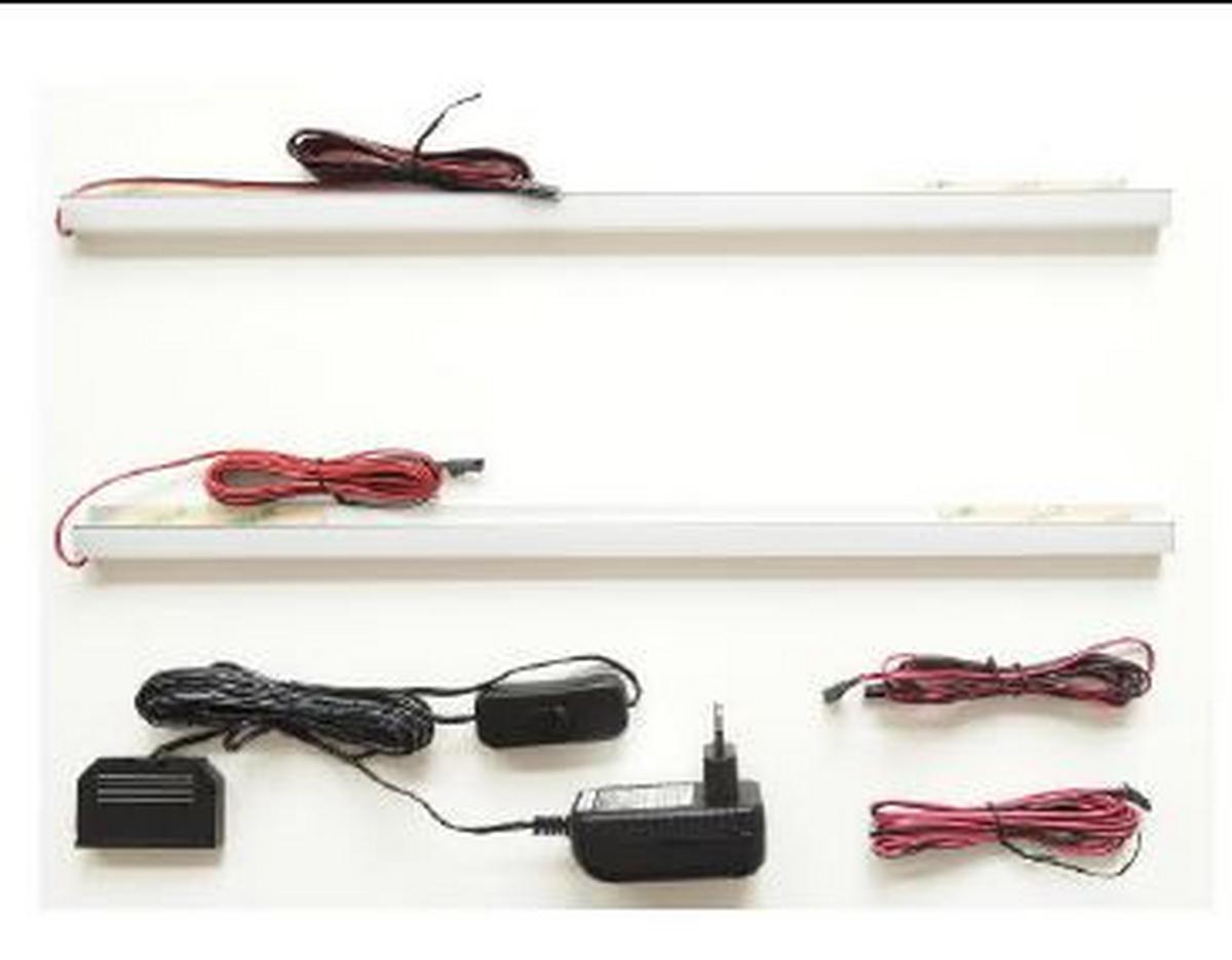 OSVĚTLENÍ POLIC - SADA ALAMEDA-EXKLUSIV- - barvy stříbra, Moderní, kov/plast (45/2/2cm) - Mömax