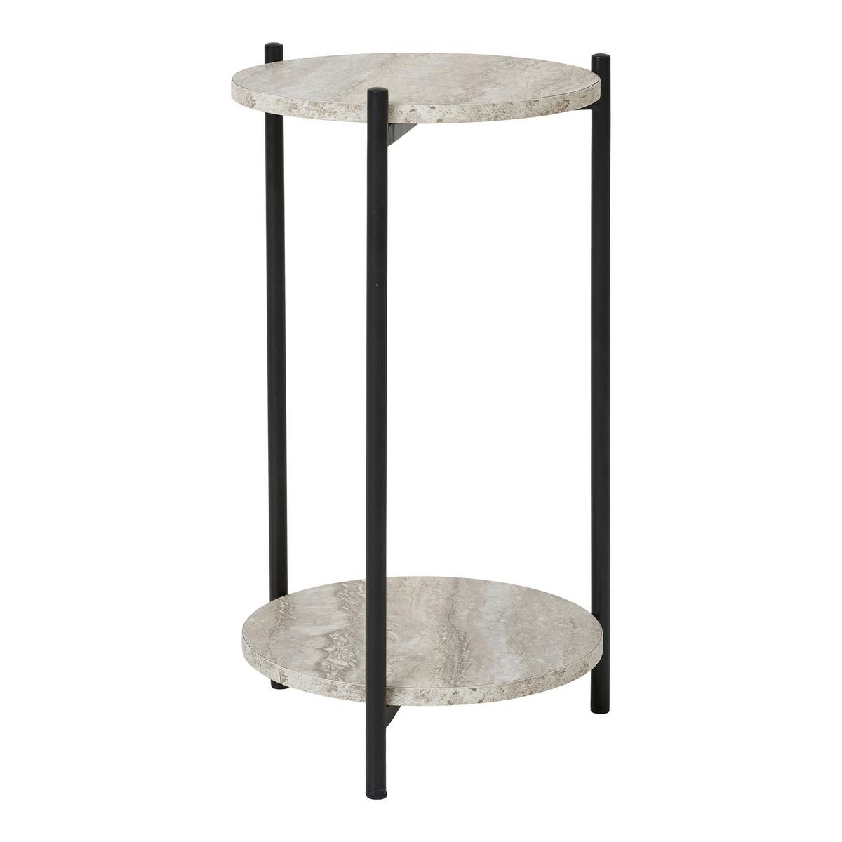 Beistelltisch Leuven Grau Schwarz B: 46 cm - Schwarz/Grau, Basics, Holzwerkstoff/Metall (27/46/27cm)