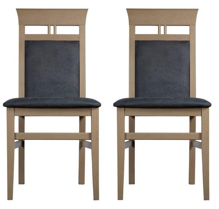 Stuhl-set Ibiza Stuhl Titanic Grau/sonoma Eiche D. B: 42cm - Grau/Sonoma Eiche, KONVENTIONELL, Holz/Textil (44/92/47cm) - MID.YOU