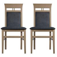 Stuhl-set Ibiza Stuhl Titanic Grau/sonoma Eiche D. B: 42cm - Grau/Sonoma Eiche, KONVENTIONELL, Holz/Textil (44/92/47cm) - MID.YOU