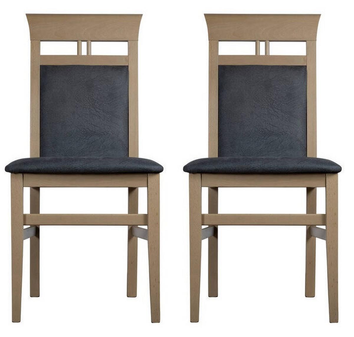 Stuhl-set Ibiza Stuhl Titanic Grau/sonoma Eiche D. B: 42cm - Grau/Sonoma Eiche, KONVENTIONELL, Holz/Textil (44/92/47cm) - MID.YOU