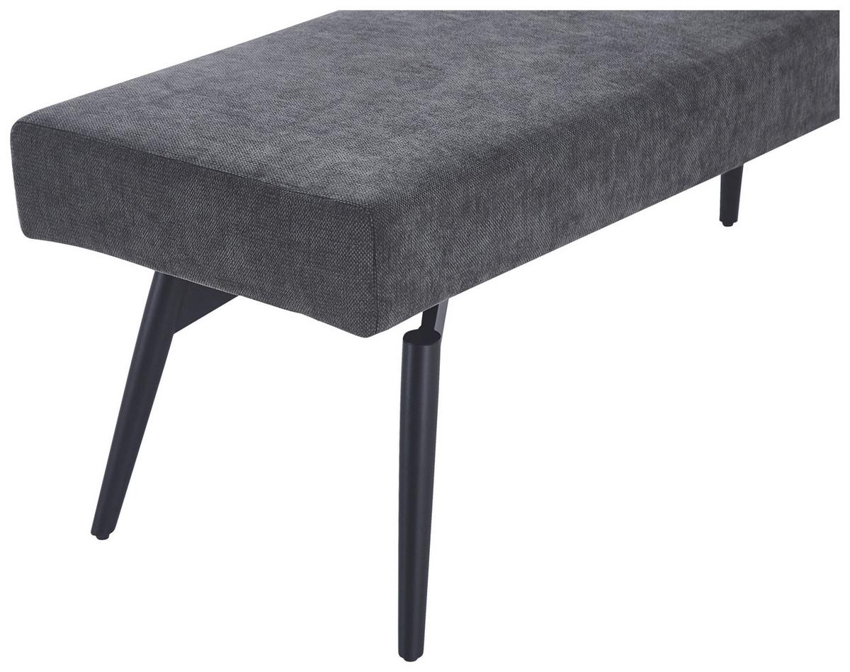 Sitzbank Tinos ohne Lehne Dunkelgrau, B: 140 cm - Dunkelgrau/Schwarz, KONVENTIONELL, Textil/Metall (140/49/47cm) - MID.YOU