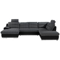 Sedacia súprava do U Seaside sivá / čierna - čierna/sivá, Konventionell, kov/textil (165/334/218cm) - Luca Bessoni