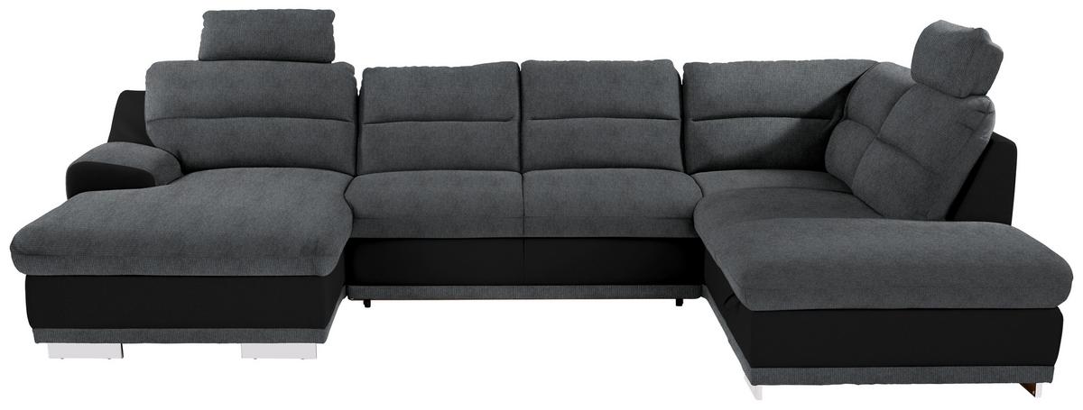 Sedacia súprava do U Seaside sivá / čierna - čierna/sivá, Konventionell, kov/textil (165/334/218cm) - Luca Bessoni