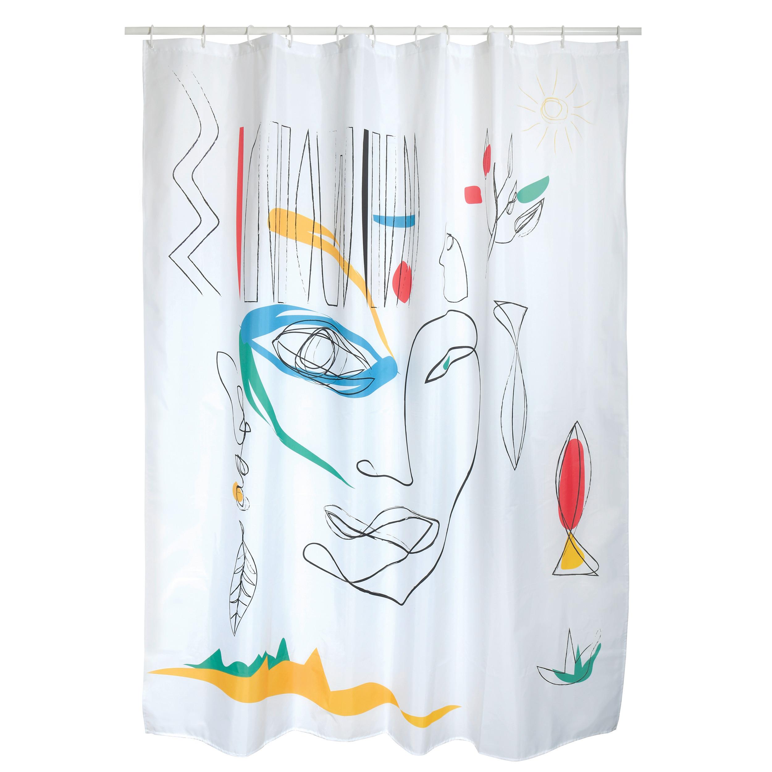 Duschvorhang in Mutlicolor Textil/Mischgewebe - Multicolor, Basics, Textil (180/200cm) - Spirella