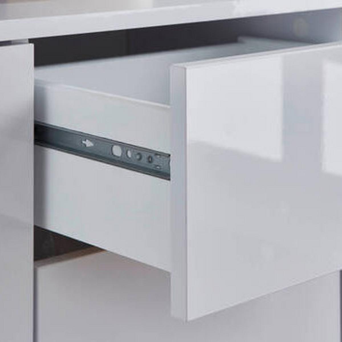 Sideboard Mailand Weiß B: 184,5 cm - Weiß Hochglanz/Anthrazit, MODERN, Holzwerkstoff (184,5/86/33cm) - MID.YOU