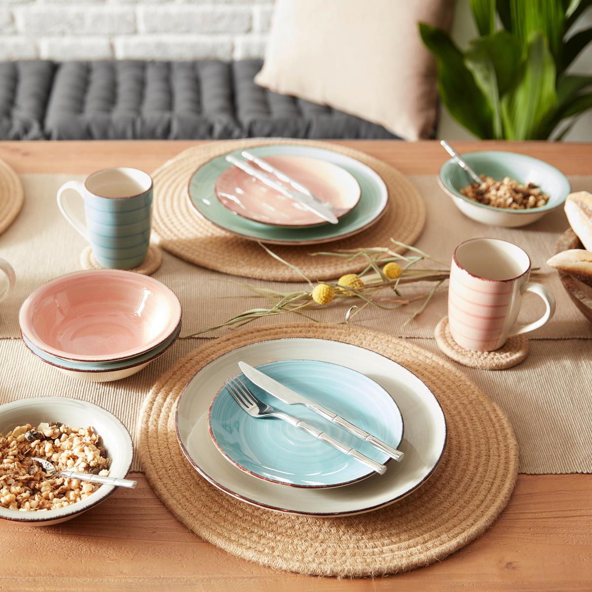 Sada podložiek Jute, Ø: 10,5cm, 4 ks/bal. - hnedá, prírodné materiály (10.5cm)