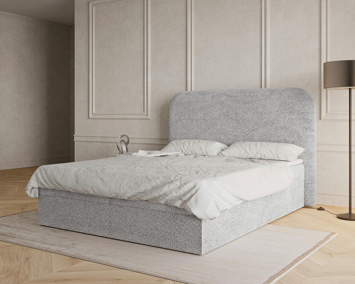 BOXBETT London Grau 160x200cm - Schwarz/Grau, MODERN, Holz/Kunststoff (160/200cm) - MID.YOU