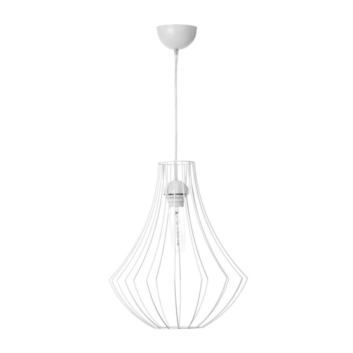 Hängeleuchte Jasmin H: 40 Cm 1-Flammig - Weiß, Trend, Metall (32/40/32cm) - Kayoom