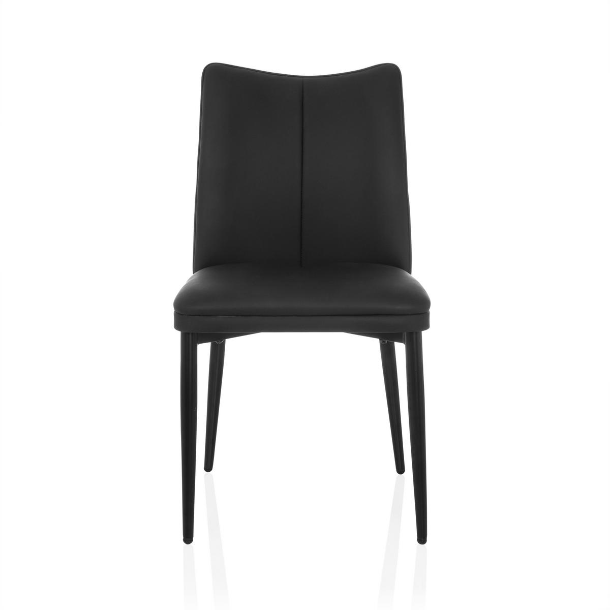 Stuhl Viseto Schwarz B: 47 cm - Schwarz, MODERN, Textil/Metall (47/87/61cm) - MID.YOU