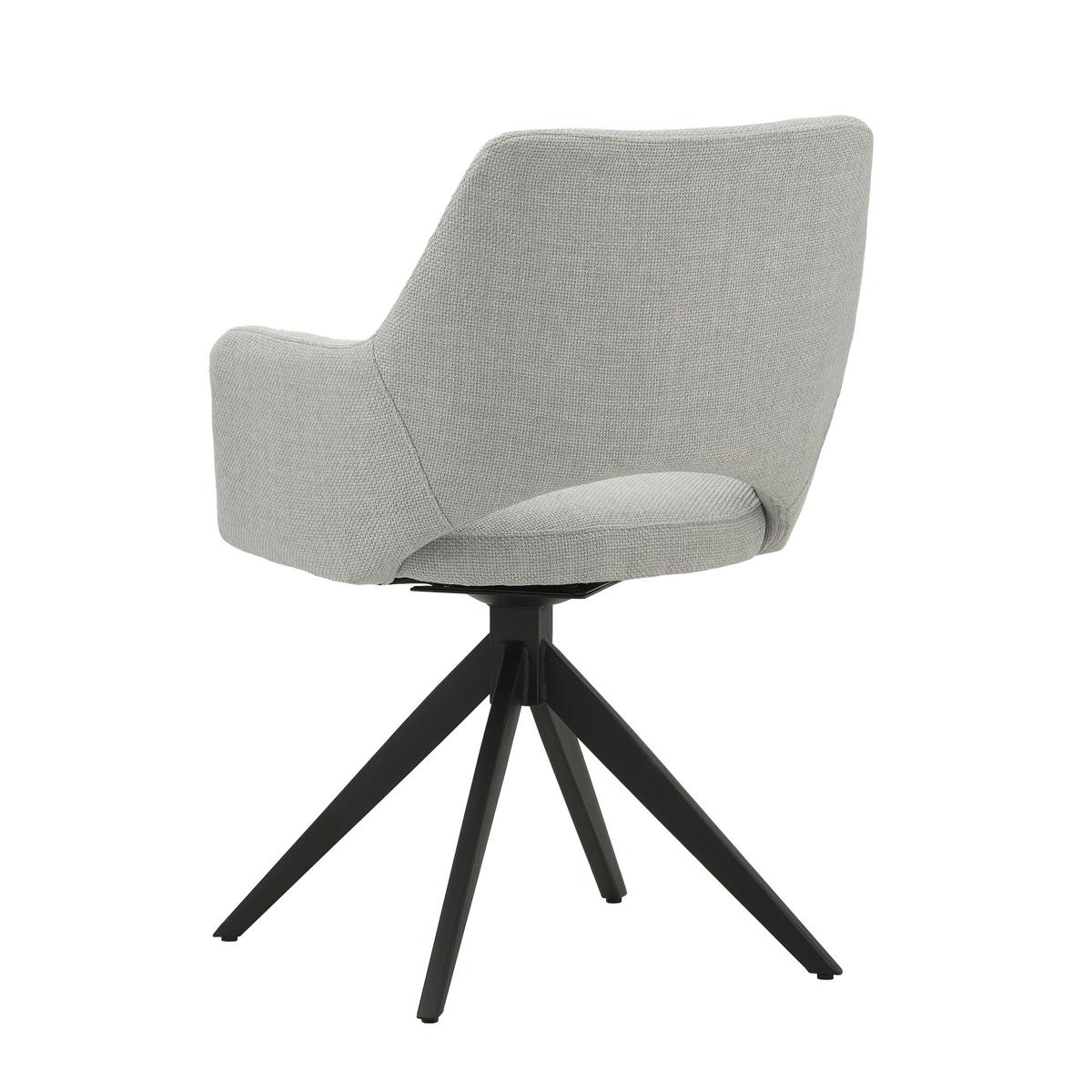 Stuhl Asher Grau, B: 54,5 Cm - Schwarz/Grau, MODERN, Textil/Metall (54,5/85/61,5cm) - MID.YOU