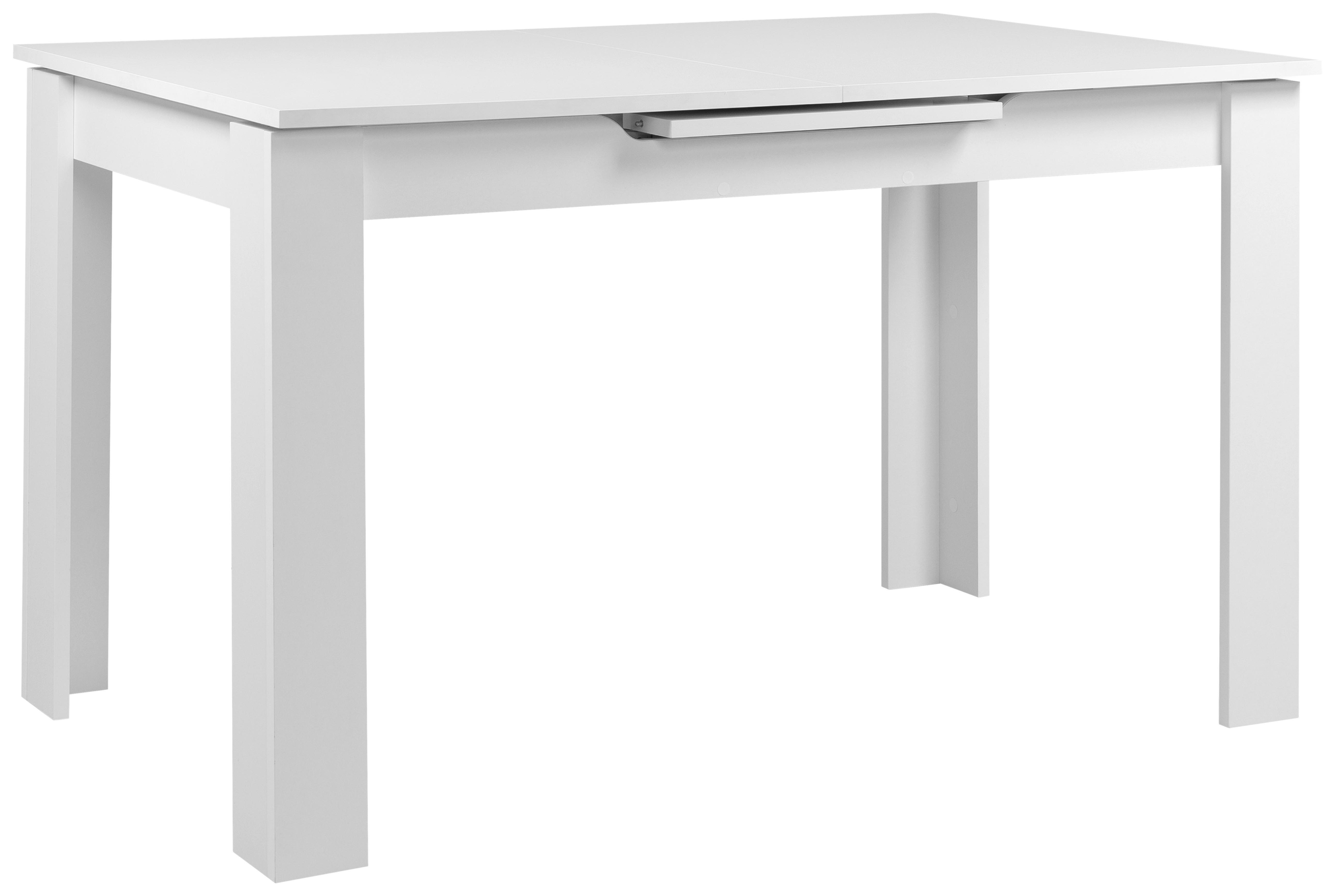 Esstisch Birmingham 80a - Weiß, MODERN, Holzwerkstoff (125-165/80/75cm) - MID.YOU