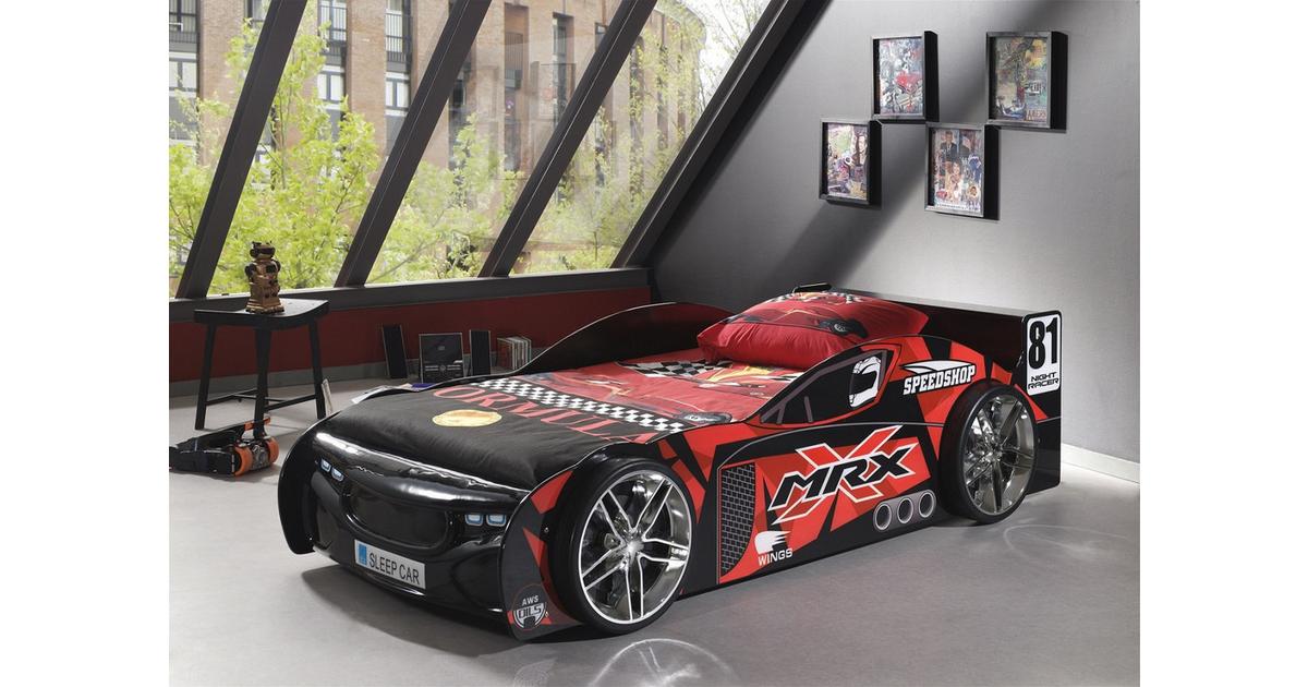 Detská posteľ auto 90x200 čierna s roštom