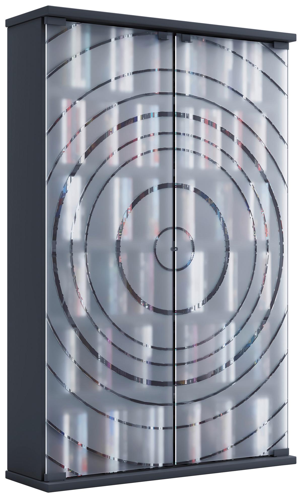 CD-Regal Tilano Anthrazit B: 60 cm - Anthrazit, Design, Glas/Holzwerkstoff (60/92/18cm) - MID.YOU