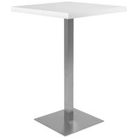 Bartisch Quadrato 70 Bartisch - Edelstahlfarben/Weiß, MODERN, Holzwerkstoff/Metall (70/70/105cm) - MID.YOU