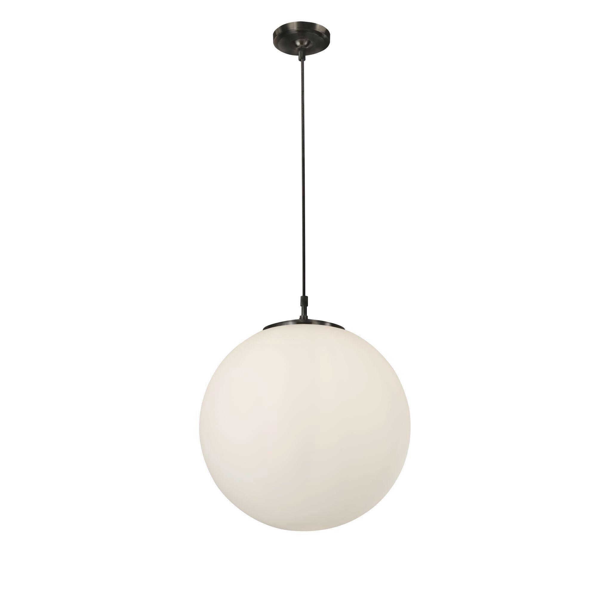 Hängeleuchte Atom H. 120 cm 1-Flammig, höhenverstellbar - Schwarz/Weiß, KONVENTIONELL, Glas/Metall (40/120cm)