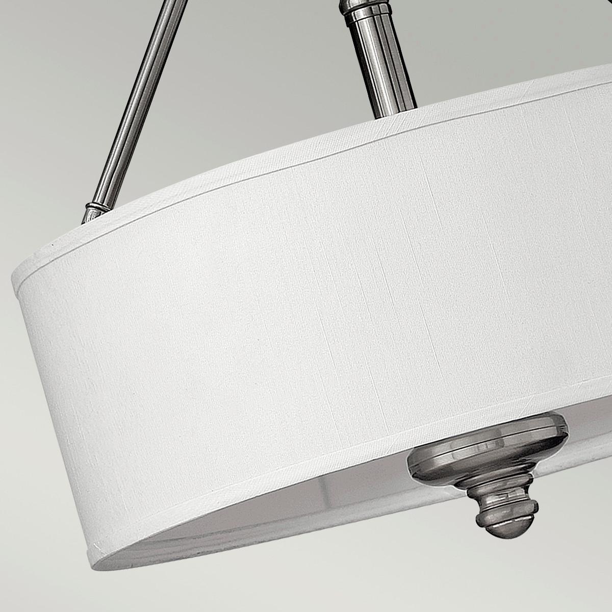 Deckenleuchte Hk-Sussex-Sf - Nickelfarben, LIFESTYLE, Glas/Textil (40.6/38.1cm) - Elstead Lighting