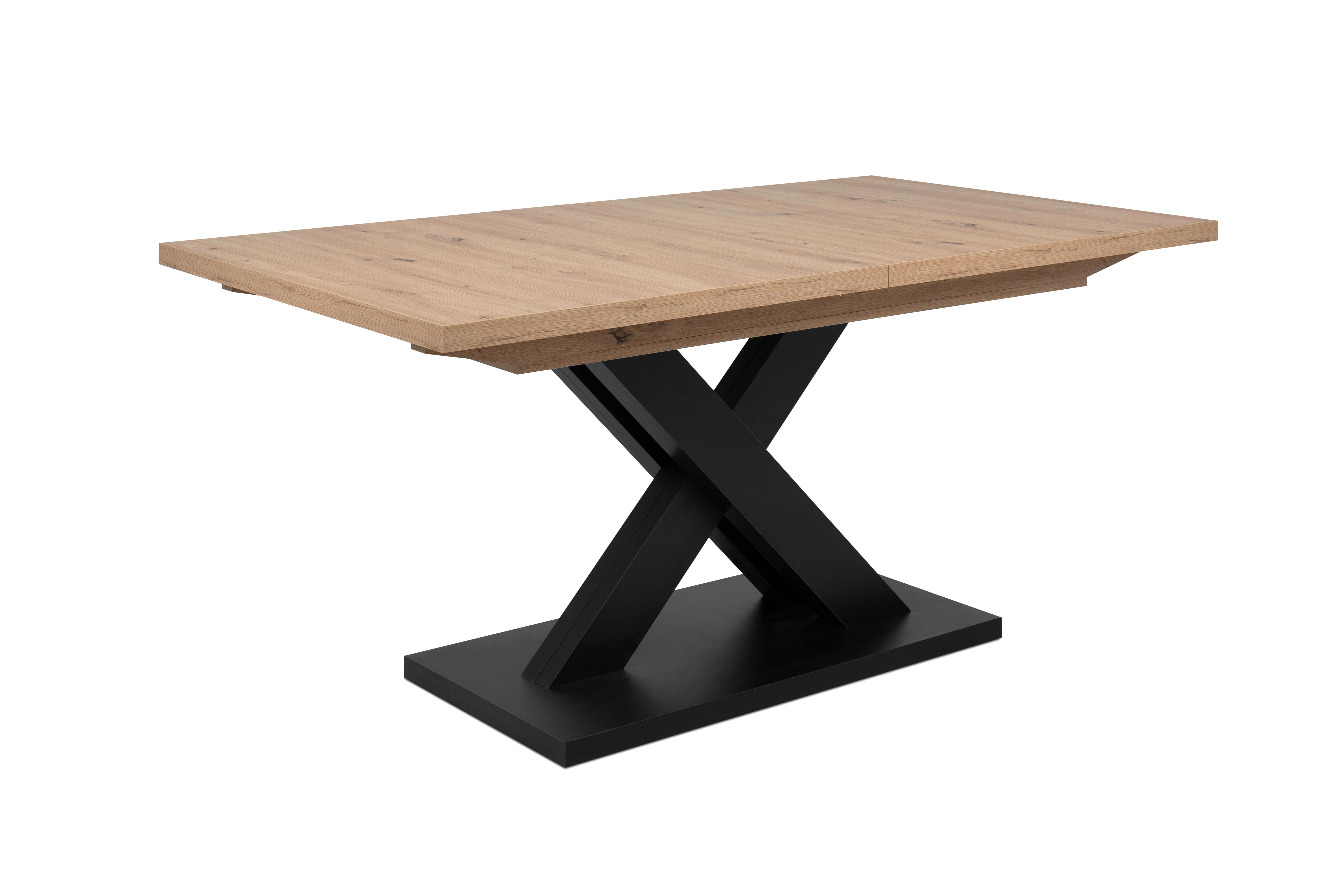 Esstisch Avant Schwarz/ Eiche Artisan L: 160-200cm - Schwarz/Eiche Artisan, Design, Holzwerkstoff (160-200/90/76cm) - P & B