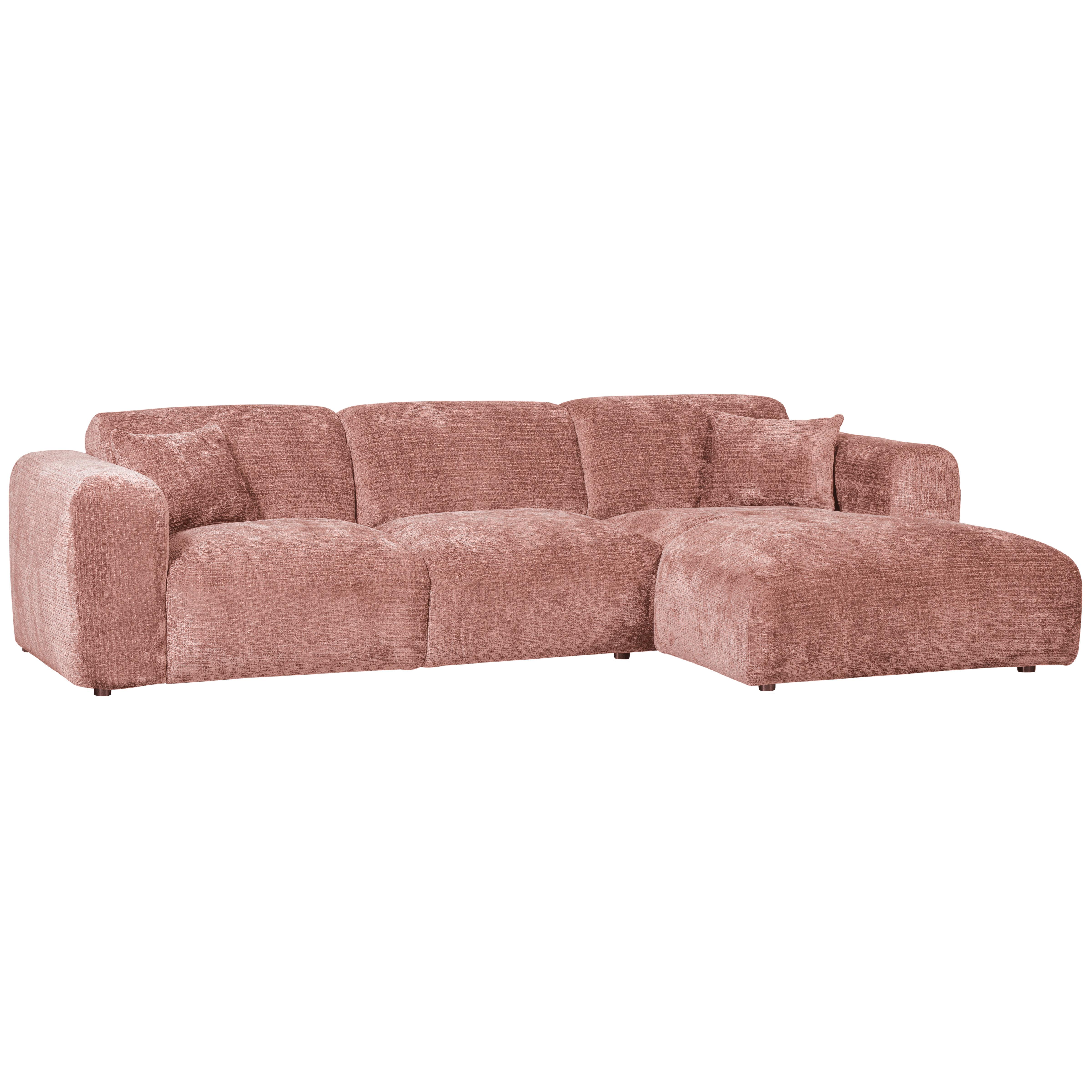 Ecksofa Cloud Taupe, Pink S: 280x165cm - Taupe/Pink, Design, Textil (280/165cm) - Livetastic
