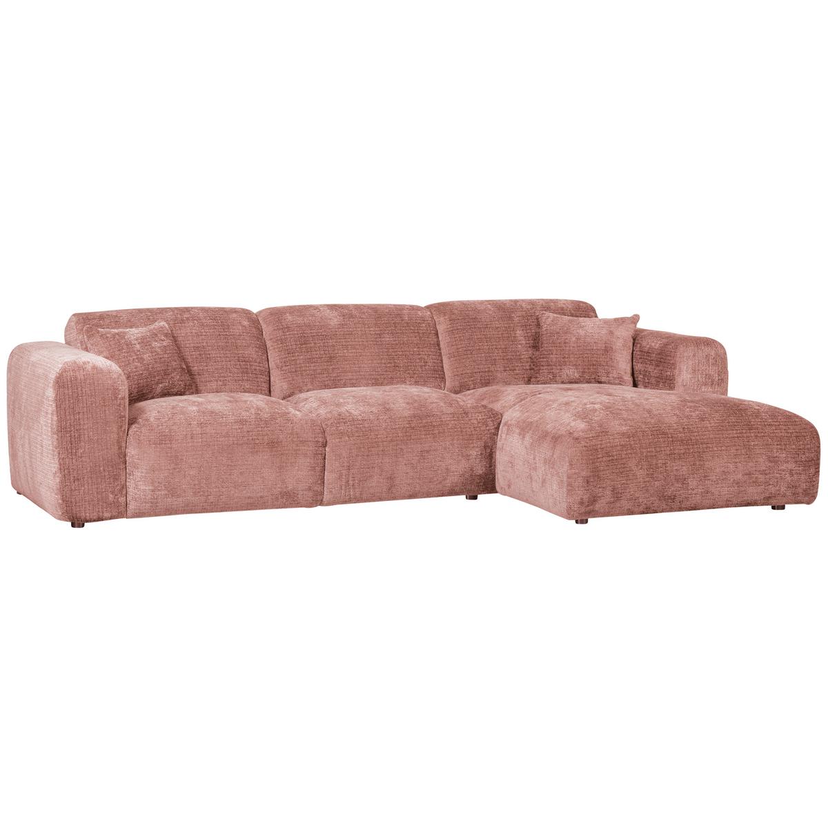 Ecksofa Cloud Taupe, Pink S: 280x165cm - Taupe/Pink, Design, Textil (280/165cm) - Livetastic