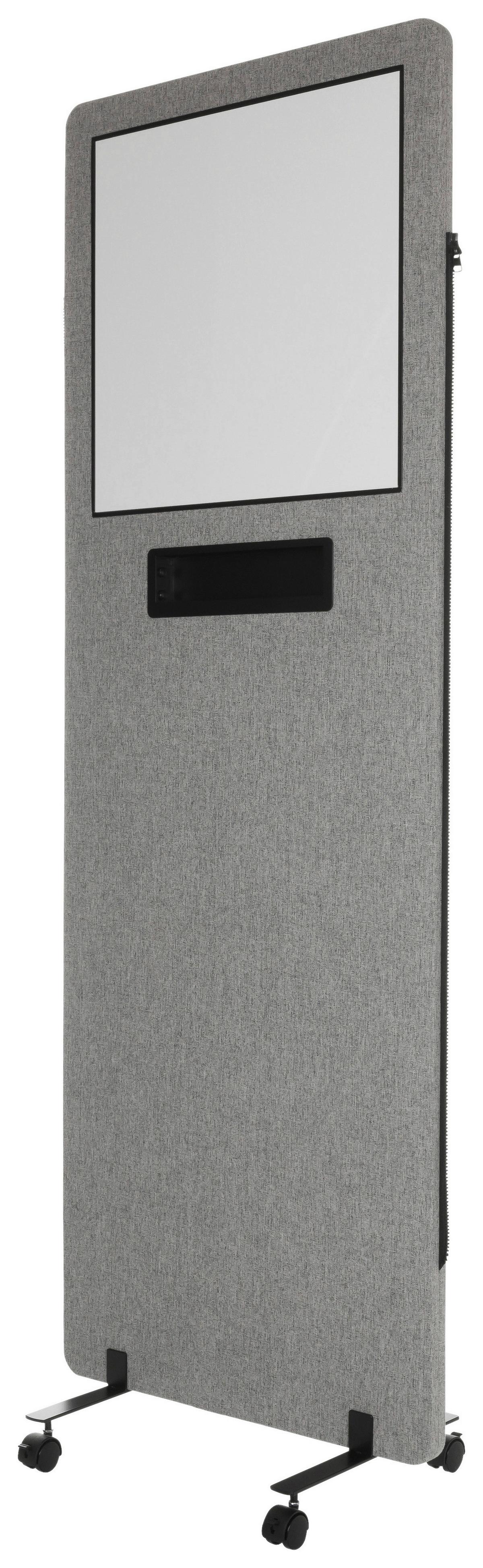 Trennwand Flexmiut Wb - Klar/Hellgrau, Basics, Kunststoff/Textil (60/177/3cm) - MID.YOU