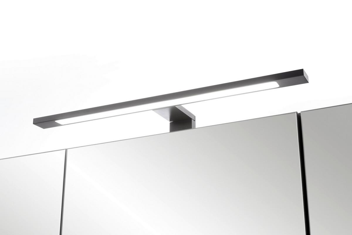 Spiegelschrank Chester mit LED Beleuchtung 3 Türen +Steckdose - Eiche Wotan, MODERN, Glas/Holzwerkstoff (120/64/20cm) - Held