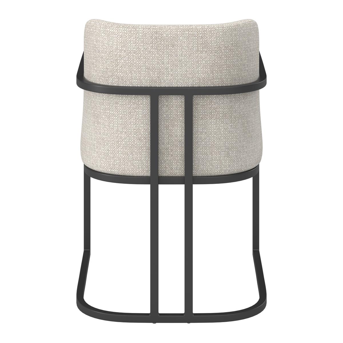 Stolička s podrúčkami AMARA - čierna/svetlosivá, Modern, kov/drevo (55/81,5/60cm) - Bessagi Home