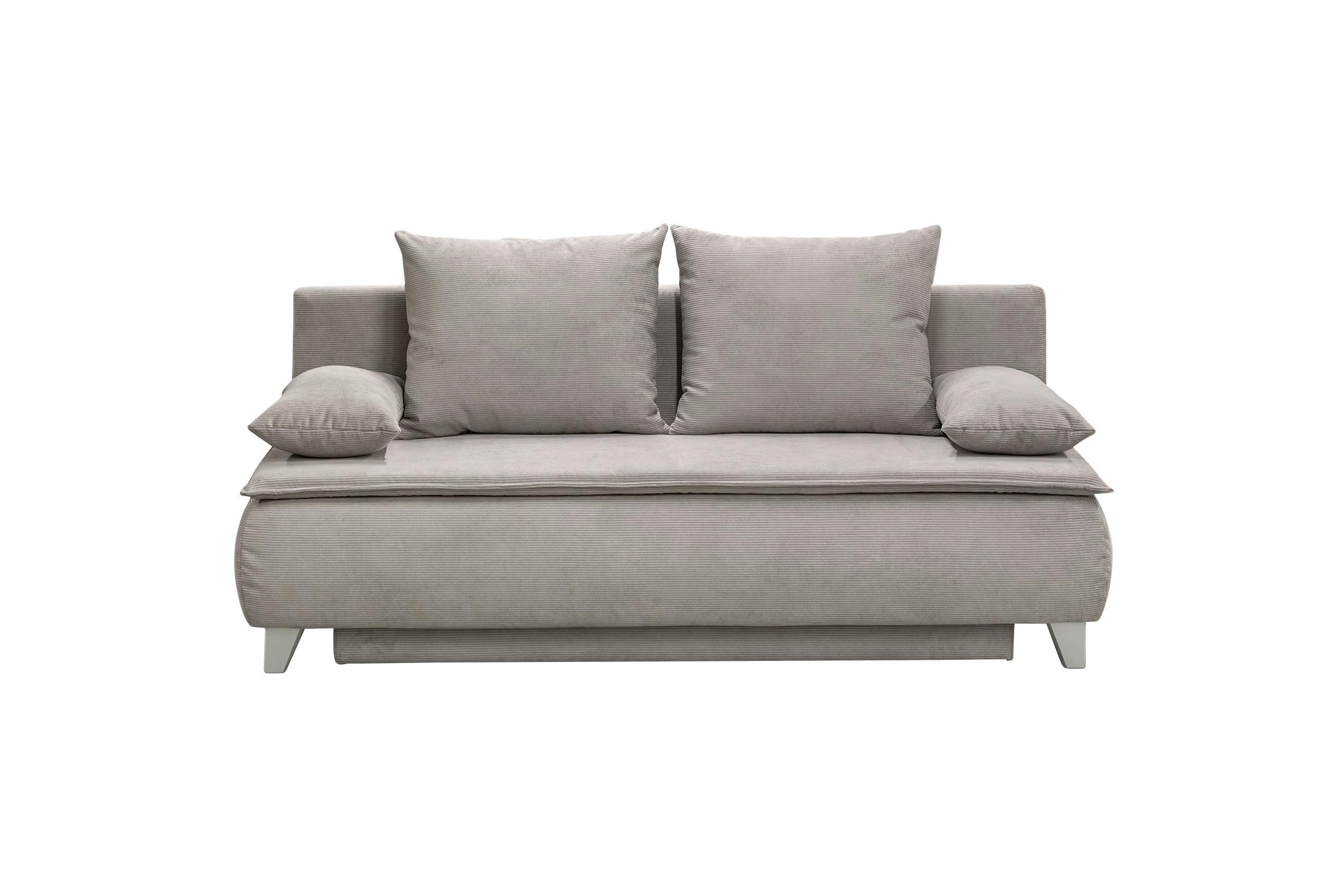 Boxspringová pohovka MONA LUX, světle šedý manšestr - světle šedá, Moderní, textil (208/100/106cm) - Mömax