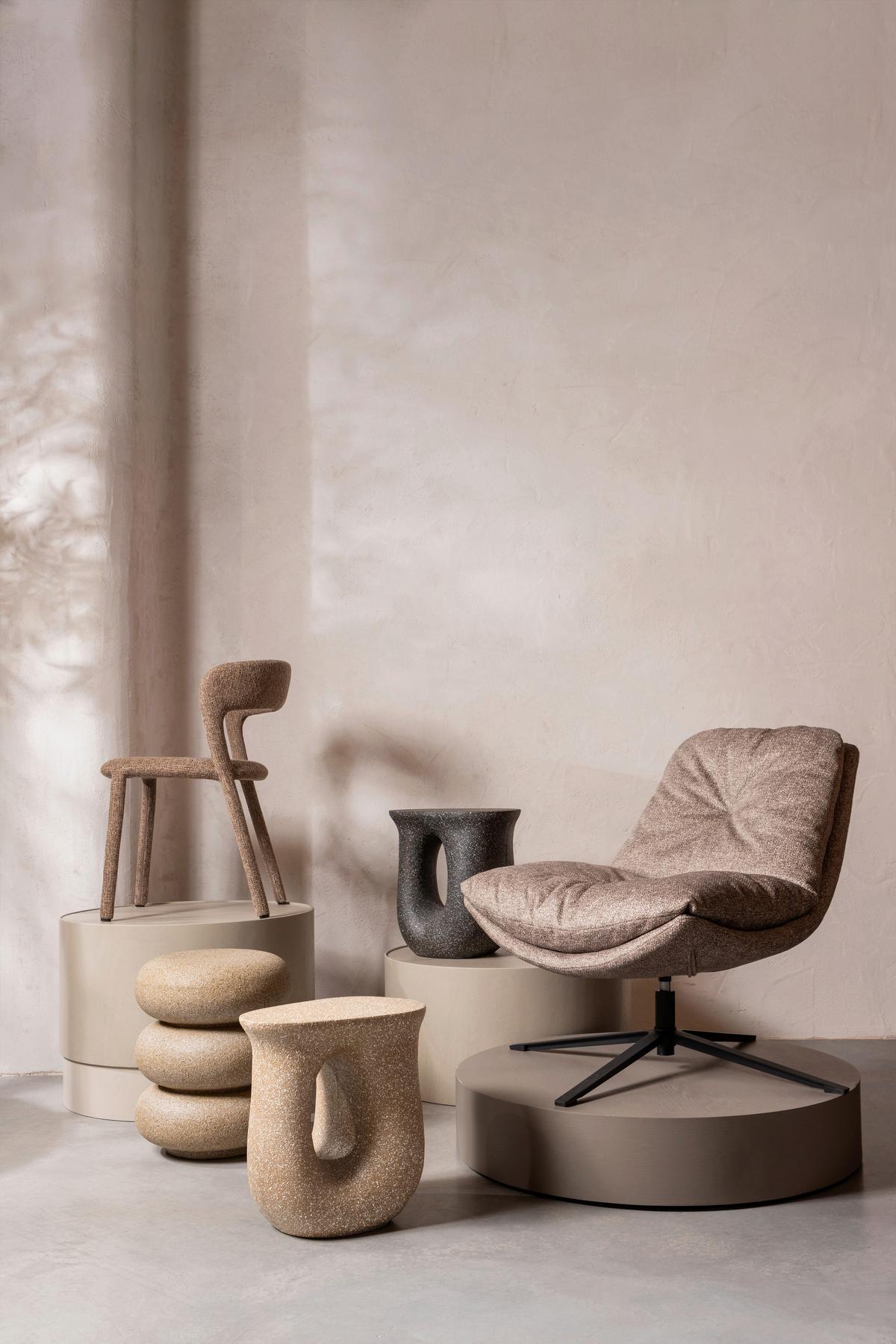 Sessel Arve Naturfarben B: 82cm - Schwarz/Naturfarben, Design, Textil (82/86/87cm) - Livetastic