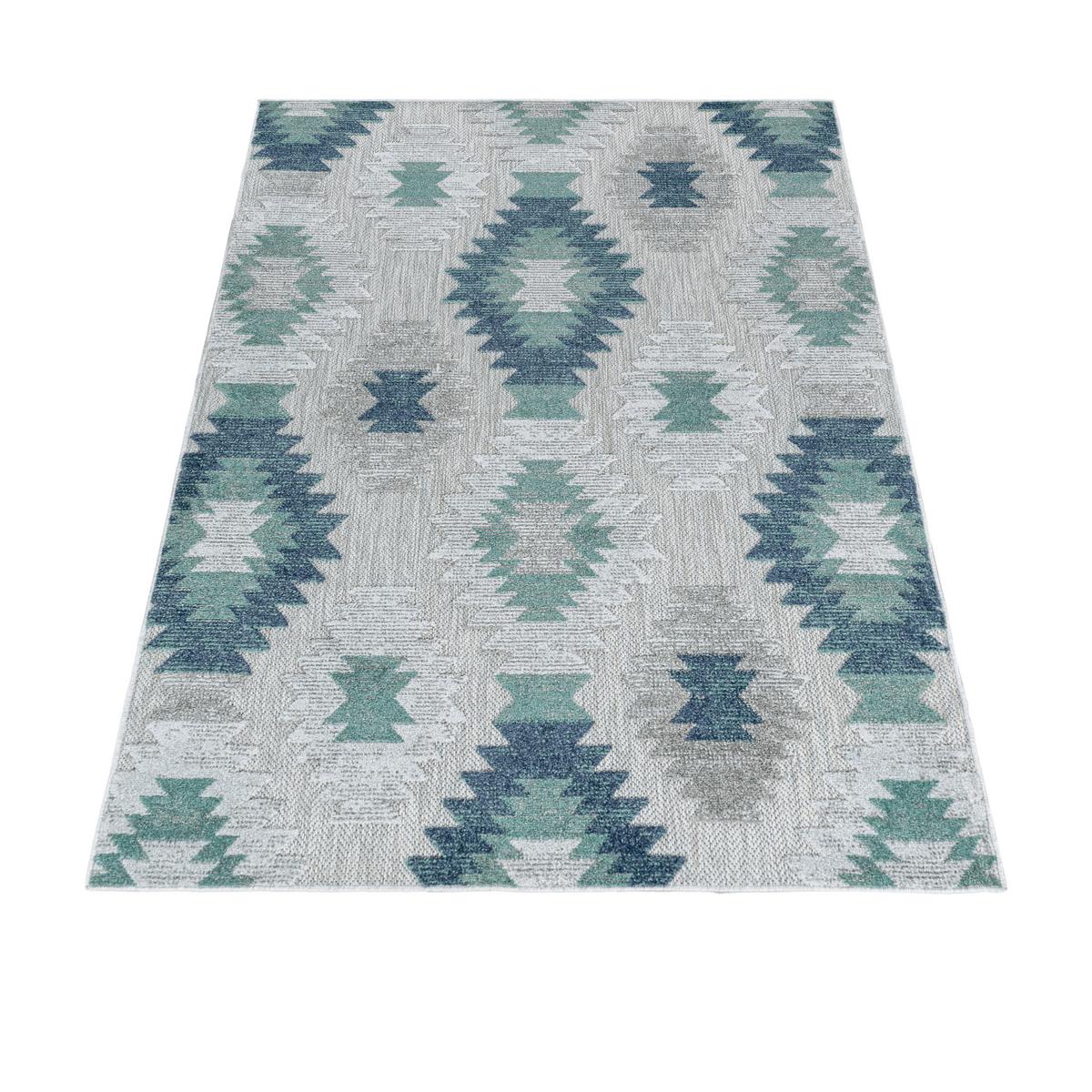 Flachwebeteppich Bahama - Blau, Design, Textil (240/340cm) - Novel