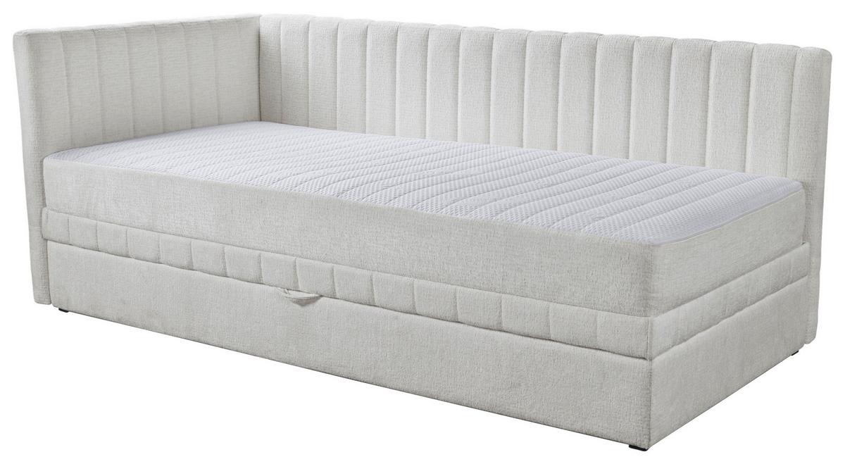 Schlafsofa Roma, Creme B: 212 Cm - Creme/Schwarz, Design, Holz/Holzwerkstoff (212/83/99cm) - MID.YOU