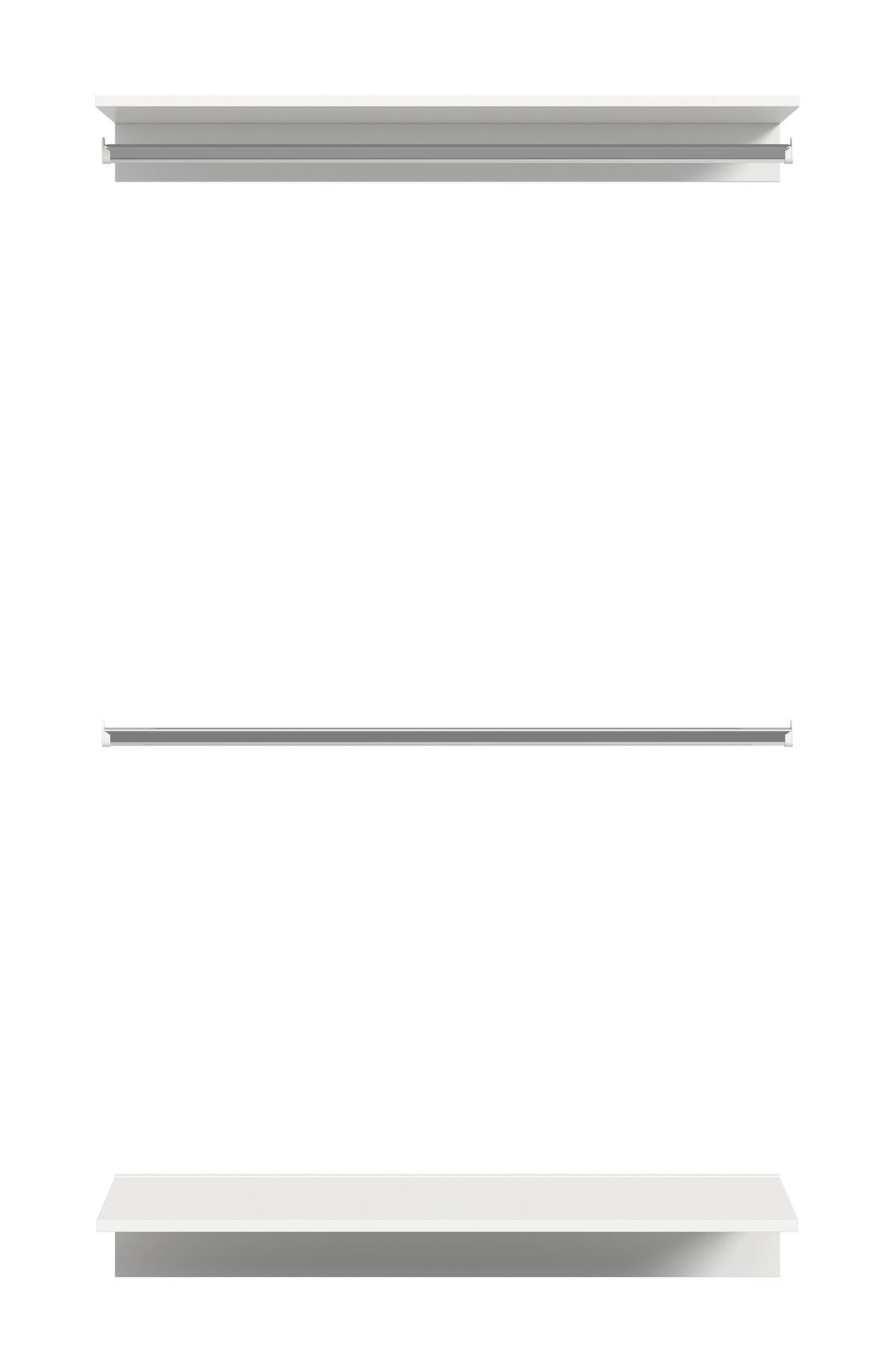 Garderobe Projekt X Weiß B: 110 Cm - Weiß Hochglanz/Weiß, Design, Holzwerkstoff (110/193/34cm) - Livetastic